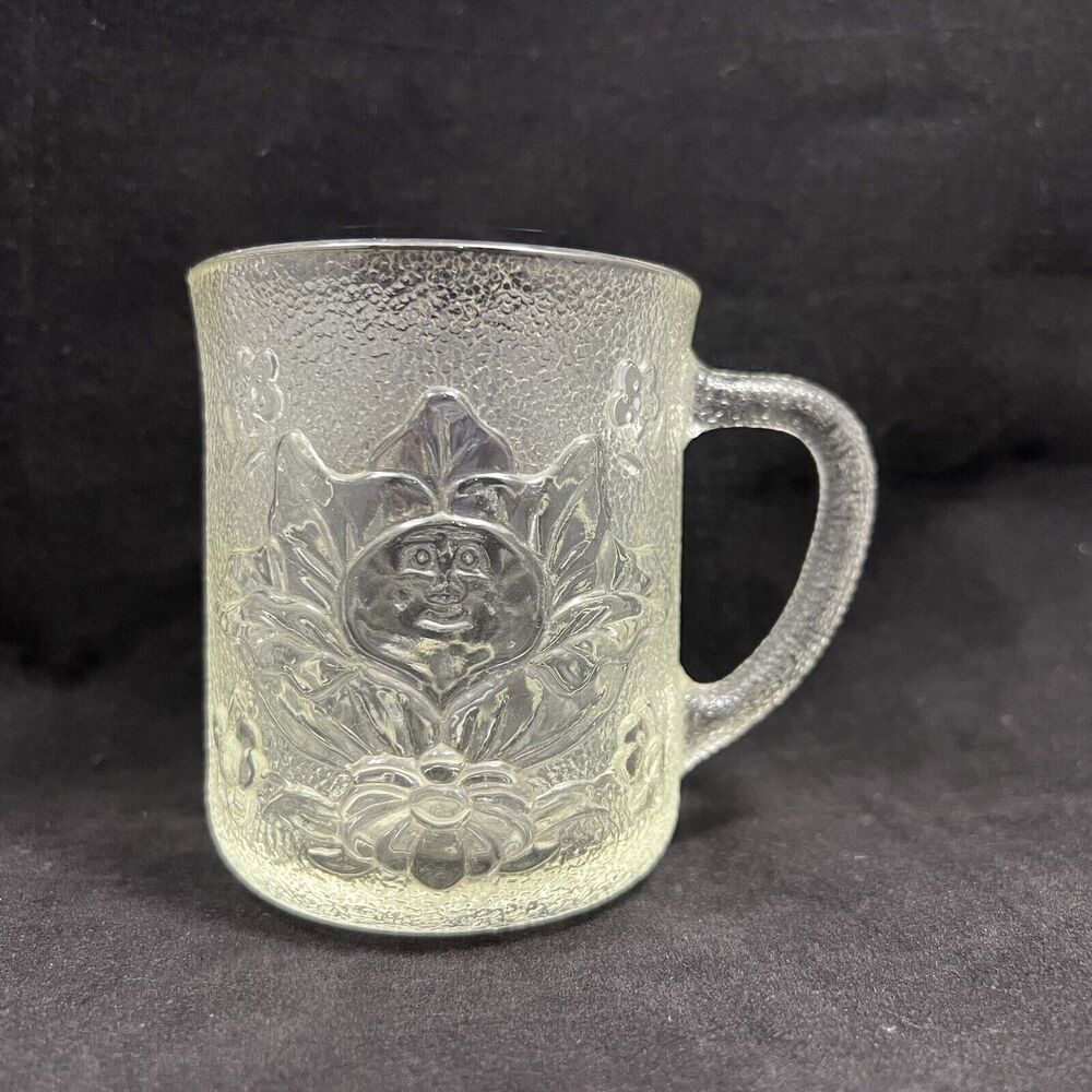 Vintage Clear Cabbage Patch Kids Mug 1984 Glass OAA